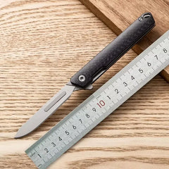 Carbon fiber folding surgical knife, sharp paper cutting knife, camping, unboxing, outdoor portable carving tool, 60 blade