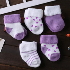 5pairs/lot Unisex Non-Skid Baby Shoe Socks 0-12months Cotton Baby Boy