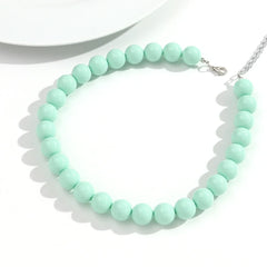 Boho Colorful Acrylic Big Ball Bead Chain Necklace Trendy Handmade