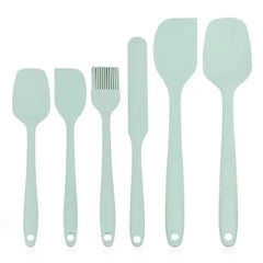 6Pcs Silicone Spatula Set Food Grade Non Stick Heat Resistant Spatulas Turner for Cooking Baking Mixing Baking Tools
