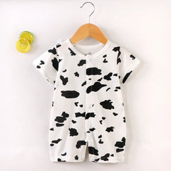 Newborn Short Sleeve Onesie Soft Breathable Lightweight Open Front Romper for 0-1 Year Baby Loungewear