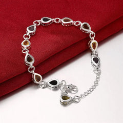 Wholesale 925 Sterling silver Noble charm Bracelets Zircon chain crystal Jewelry fashion for women wedding lady cute