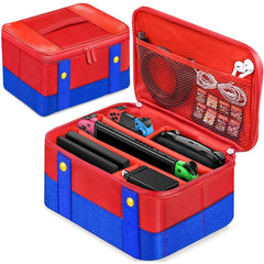 Large Capacity Carrying & Storage Case, All-in-One Protective Travel Bag for Full Set Game Console & Controllers, Shockproof