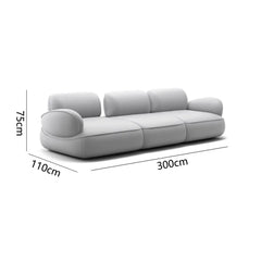 LXSnail sofa Cheney fabric  minimalist straight row size apartment backrest sofa