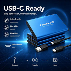 16TB High‑speed Portable External SSD USB 3.1 Type‑c External Hard