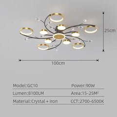 IRALAN Modern LED Chandeliert round chandelier Living room  lights smart remote control chandelier  room Interior Kitchen light