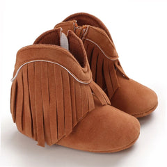 Western Denim Baby Winter Boots, Fashion Warm Casual First Walkers Shoes for Boys Girls 0-18 Months ﻿