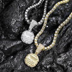 Delicate Shiny Last Supper Pendant Necklace Men's Jewelry Match Iced Out 4mm Tennis Chain Fashion Men Hip Hop Style Women Gift