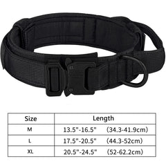 Tactical Dog Collar Adjustable Military Nylon Dog Collar with Control Handle Heavy Duty Metal Buckle for Medium Large Dogs