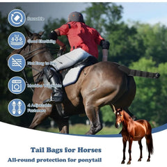 Horse Tail Protector Wrap Adjustable Horse Tail Guard Anti‑Rubbing Equestrian Equipment for Horse Transportation Training