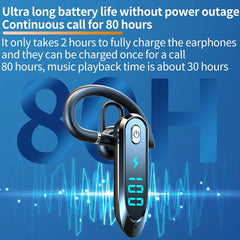 Bluetooth 6.0 Earphone HiFi Stereo Music Earbuds 270° Rotation Ear Hook Headphone LED Display Waterproof Noise Reduction Headset