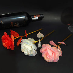 5/10/20PCS Valentine's Day Foil Plated Rose Gold Lasts Forever Love Wedding Decor Foil Rose Artificial Wedding Mother's Day Gift