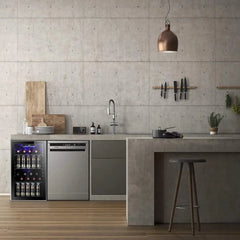 26 Bottle 130 Can Wine & Beverage Cooler, Clear Glass Door, Quiet Digital Temp Control, Home Office Bar, 3.2cu.ft, Customized
