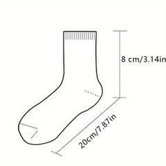 6 pairs of women's mid leg pleated socks, suitable for casual clothing, daily comfortable and soft texture