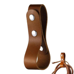 Equestrian Leather Whip Hanger Belt Loop Secure Snap Fastener Strap for Horse Riding Crops & Tack Room Organization