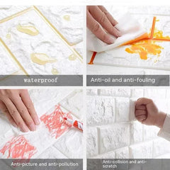 3D Foam Brick Wall Panels Stickers Self Adhesive Waterproof Living