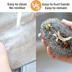 Rags for Kitchen Scrubber Wire Dishcloth Thickened Double-sided Metal Steel Cleaning Towel Pot Dish Washing Cloths Scouring Pads