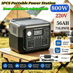 New 800W 716.8WH Portable Power Station 600W/800W Solar Generator Backup Power Bank for Outdoor Camping Home Emergency RV Travel