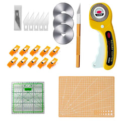 45mm Precision Rotating Cutter Set, Carving Knife, A4 Cutting Pad, Patch Measuring Tape, Sewing, Embroidery Craft Production.