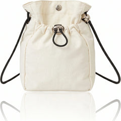 Unisex Lightweight Waterproof Nylon Drawstring Crossbody Bag Mini Dual Closure Adjustable Phone Shoulder Purse Travel Sling Bag