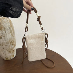 Casual Large Capacity Mesh Shoulder Bags Lightweight Mesh Crossbody Bags Mobile Phone Bag