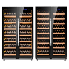 JiuFu Thermoelectric Dual Zone Wine Cooler Cellar Wine Cooling Fridge Corner Wine bar Cabinet  for Home