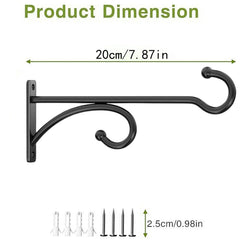 Wall-Mounted Hook Flower Pot Holder 2pcs Outdoor Hanging Plant Stand Planter Hanger Iron Flowerpot Garden Decoration
