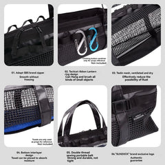 Outdoor camping, picnic tools, miscellaneous storage bags, camping nails, handbags, mesh mesh, can be soaked and cleaned