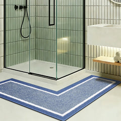 Simple L-shaped shower mat bathroom mat diatomaceous earth absorbent mat toilet anti-slip mat door mat