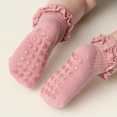 5 pairs of baby girl children lace socks spring and summer socks dispensing anti-slip floor socks