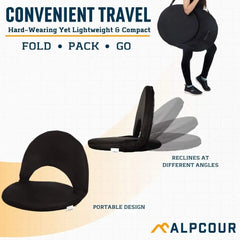 Alpcour Reclining Stadium Seat - Waterproof, 6-Position Comfort
