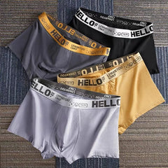 Men's Mid-Waist Thin Briefs Breathable Comfortable Large Size Sports Boxer Shorts Youth Flat Briefs Underwear Polyester Fiber