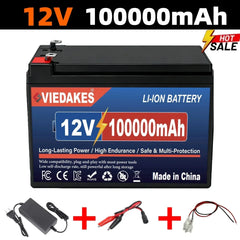 VIEDAKES Brand New 3S7P 12V 100Ah LiFePO4 18650 Battery Pack Power Bank Lightweight Design for Hiking Backpacking Trips