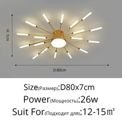 Modern Minimalist Stylish LED Ceiling Chandelier Lamps Design Art Suspension Pendant Lights Home Decor Items Living Room Bedroom