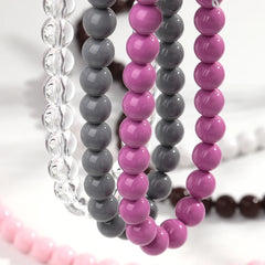 Boho Colorful Acrylic Big Ball Bead Chain Necklace Trendy Handmade