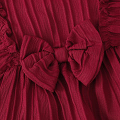 Baby Girl's Sleeveless Dress Solid Color Ruffled Edges Fashion Summer