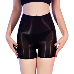 Women Sexy Panties Oil Shiny Glossy Transparent Boxers High Elastic Underwear Ultra-Thin Seamless See-through High Waist Boxer