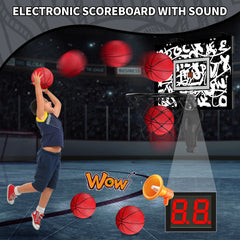 Kids Mini Basketball Hoop With Electronic Scoreboard Ball Sport Backboard Outdoor Indoor Excersise Accessory Funny Game Toys