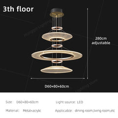 Living Room Pendant Light Duplex Staircase Pendant Light Villa for Dining Table Hanging Lamp Living Room Chandelier