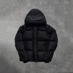 New Black RO Style Shark Head Hooded Puffer Jackets For Men Women Loose Streetwear Full Zip Up Cotton Winter Parkas emo