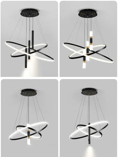 Modern Round LED Chandeliers for Living Room Dining Room Kitchen Island Luster Pendant Lights Fixture Home Decor Indoor Lighting