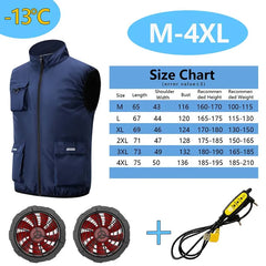 Summer Cooling 2-4 Fan Holes Fan Workwear, Unisex Short Sleeve, Outdoor Sun Protection & Cooling Vest with Built-in Fans