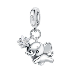 Hot Sale 925 Sterling Silver Dog Cat Cute Pet Animals Pendant Birthday Party Gift for Women Bangle Bracelet Necklace DIY Jewelry