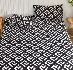 Simple Style Bedsheet Breathable Bed Cover Fitted Sheet with Elastic Band Mattress Protector Home Bed Linen (No Pillowcase)