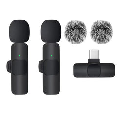 Basix 2.4G Wireless Lavalier Microphone Portable Audio Video Recording Mini Mic for iPhone Android Live Broadcast Gaming Phone