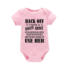 Funny I Have a Crazy Aunt Newborn Baby Clothing Soft Cotton Baby Boy Girl Romper Jumpsuit