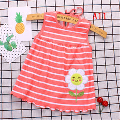 Hot Sale Cotton Romper Dress Baby Girls Sister Kids Dresses Cotton Newborn Costum Regular Sleeveless A-Line Girl Dresses