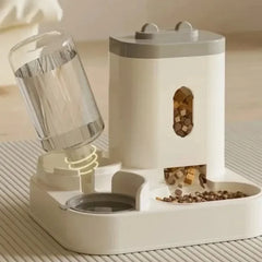Automatic Feeder Dog Cat Food Bowl with Water Fountain Large Capacity