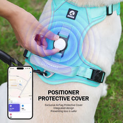 Dog Harness With AirTag Holder No Pull Reflective Lightweight Waterproof Vest For Small Medium Dogs Anti Lost Pet Accessory