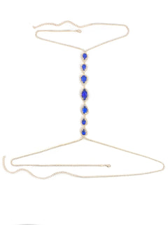 1pc Blue Droplet Fashion Body Chain Women's Chest Chain Summer Party